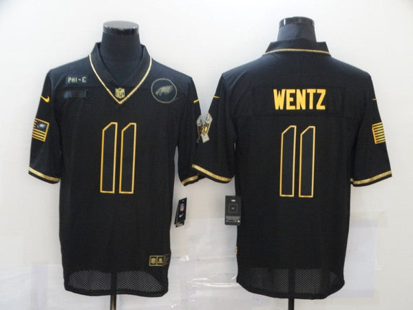 Men's Philadelphia Eagles Carson Wentz #11 Black Replica Player Jersey