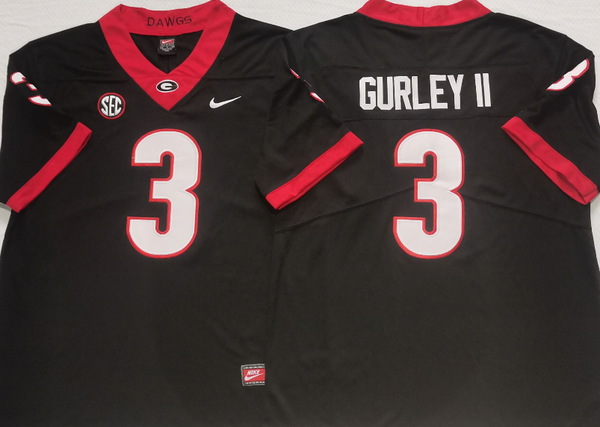 Men's Georgia Bulldogs Todd Gurley II#3 Black Player Game Jersey