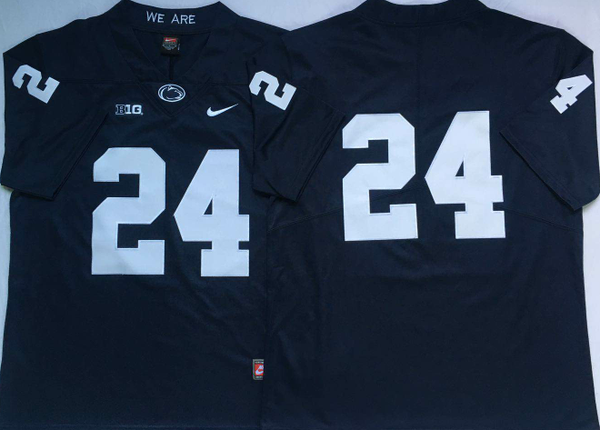 Men's Penn State Nittany Lions NCAA #24 Navy Team Football Jersey