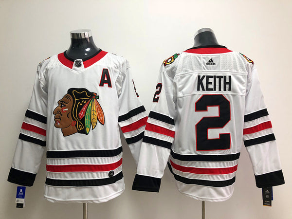 Men's Chicago Blackhawks Duncan Keith #2 White Breakaway Player Jersey