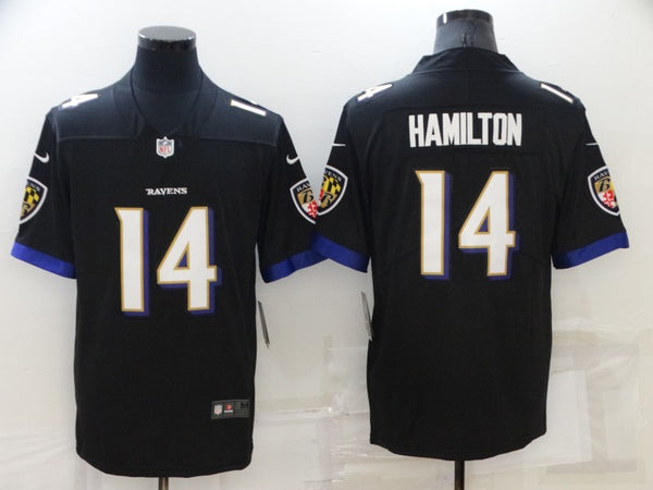 Men's Baltimore Ravens Kyle Hamilton #14 Black Game Jersey