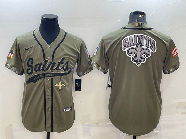 Men's New Orleans Saints Olive 2022 Salute To Service Retired Player Limited Jersey