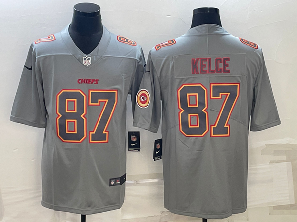 Men's Kansas City Chiefs Travis Kelce #87 Grey Game Jersey