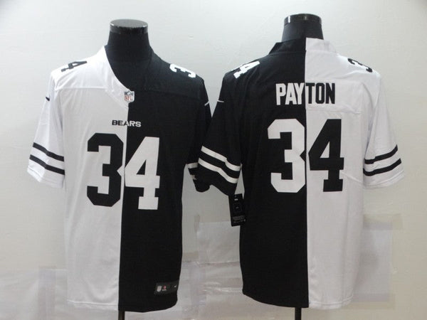 Men's Chicago Bears Walter Payton #34 Black/White Game Jersey