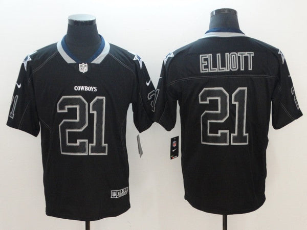 Men's Dallas Cowboys Ezekiel Elliott #21 Black Alternate Game Jersey