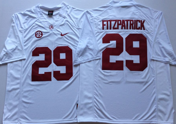 Men's Alabama Crimson Tide Minkah Fitzpatrick #29 White Player Game Jersey