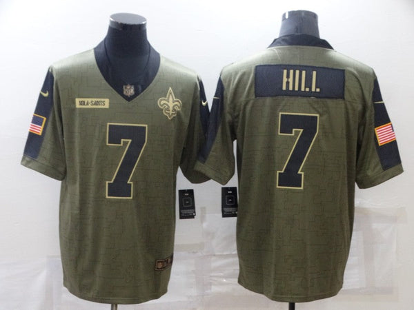 Men's New Orleans Saints Taysom Hill #7 Brown Game Jersey