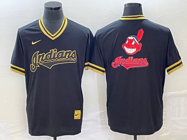 Men's Cleveland Guardians Black Replica Team Jersey