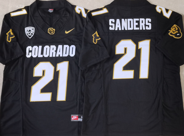 Men's Colorado Buffaloes Shilo Sanders #21 Black Player Jersey