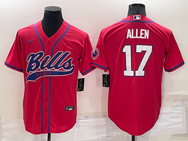 Men's Buffalo Bills Josh Allen #17 Red Game Jersey Joint Edition