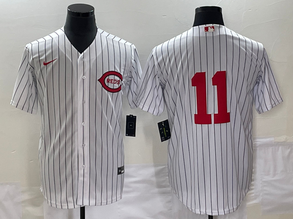 Men's Cincinnati Reds Barry Larkin #11 White 2022 MLB at Field of Dreams Game Authentic Player Jersey