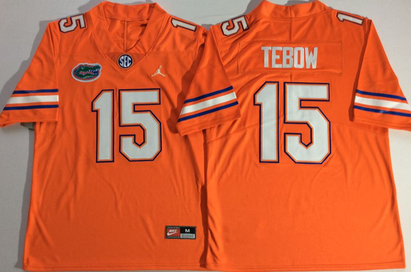 Men's Florida Gators Tim Tebow #15 Orange Player Game Jersey