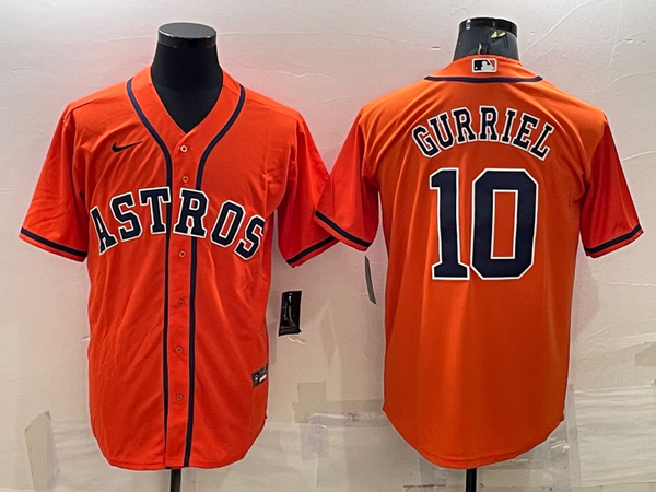 Men's Houston Astros Yuli Gurriel #10 Orange Replica Player Jersey