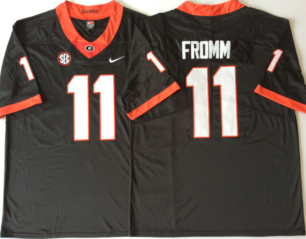 Men's Georgia Bulldogs Jake Fromm #11 Black Player Game Jersey