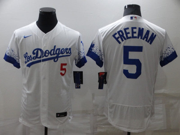 Men's Los Angeles Dodgers Freddie Freeman #5 White Authentic Game Jersey