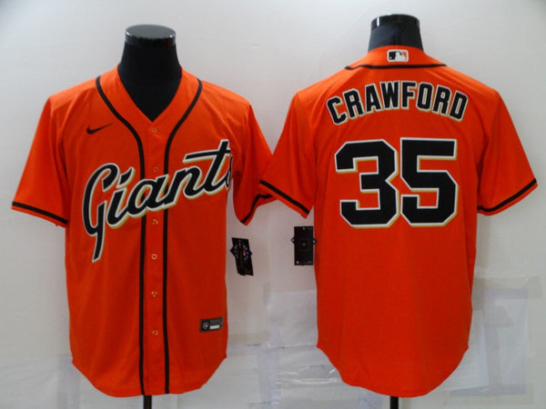 Men's San Francisco Giants Brandon Crawford #35 Orange Replica Baseball Jersey