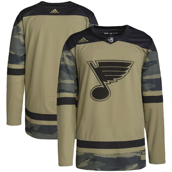 Men's St. Louis Blues Camo Military Appreciation Team Authentic Practice Blank Jersey