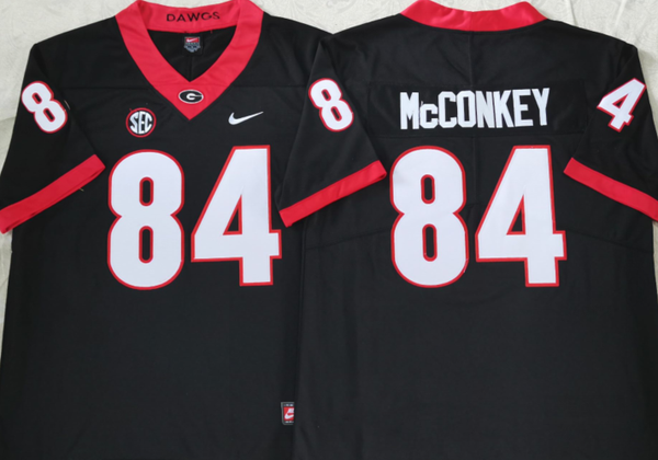 Men's Georgia Bulldogs Ladd McConkey #84 Black Player Jersey