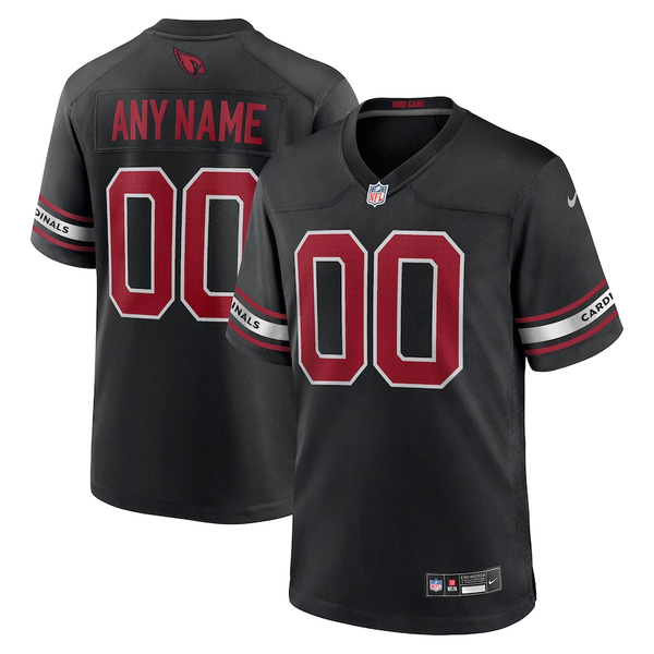 Custom Arizona Cardinals Black Alternate Game Jersey