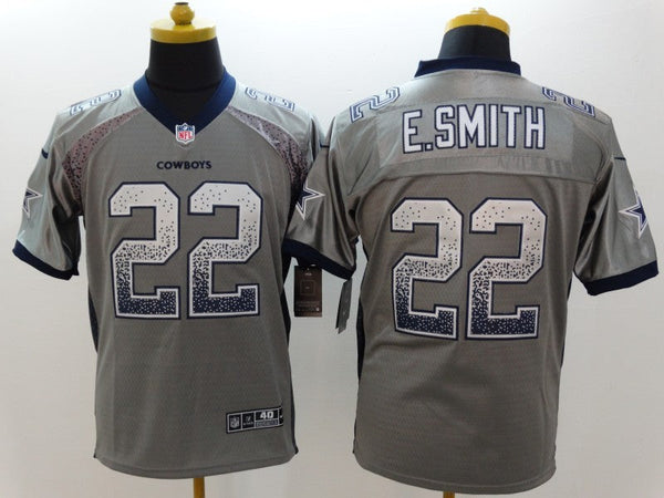 Men's Dallas Cowboys Emmitt Smith #22 Gray Game Jersey