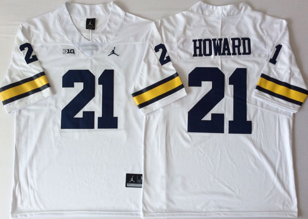 Men's Michigan Wolverines Desmond Howard #21 White Alumni Player Game Jersey