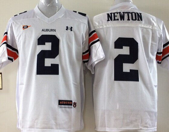 Men's Auburn Tigers Cam Newton #2 White Player Game Jersey