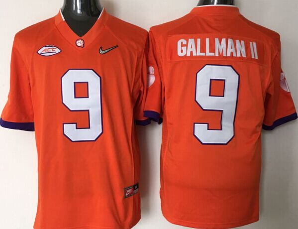 Men's Clemson Tigers Wayne Gallman II #9 Orange Player Game Jersey