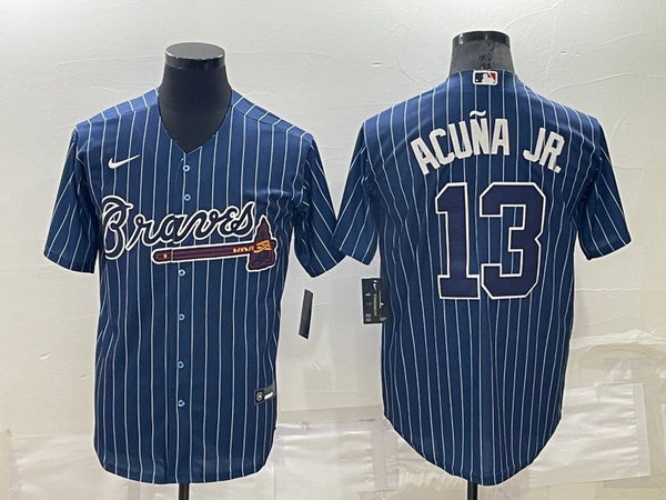 Men's Atlanta Braves Ronald Acu?a Jr. #13 Blue Replica Baseball Jersey