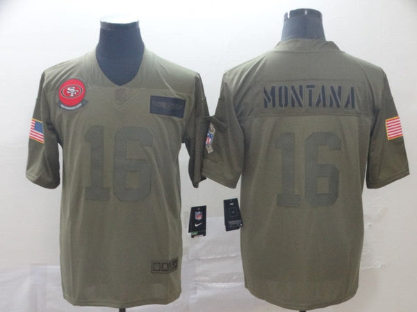 Men's San Francisco 49ers Joe Montana #16 Brown Game Jersey