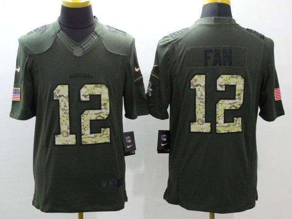 Men's Seattle Seahawks 12th Fan Army Green Game Jersey