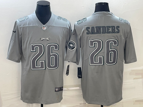 Men's Philadelphia Eagles Miles Sanders #26 Gray Atmosphere Fashion Game Jersey