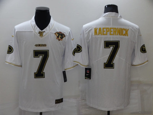 Men's San Francisco 49ers Colin Kaepernick #7 White 75th Anniversary Game Jersey