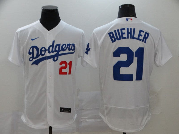 Men's Los Angeles Dodgers Walker Buehler #21 White Replica Baseball Jersey