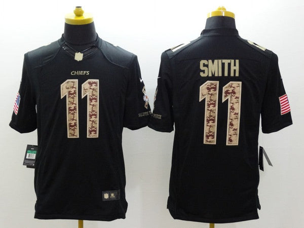 Men's Kansas City Chiefs Alex Smith #11 Black Game Jersey