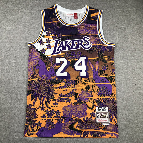 Men's Los Angeles Lakers Kobe Bryant #24 Year of Rabbit Edition Hardwood Classics Swingman Jersey