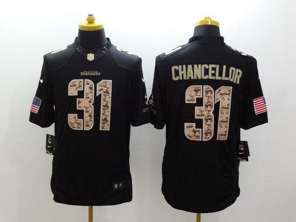 Men's Seattle Seahawks Kam Chancellor #31 Black Game Player Jersey