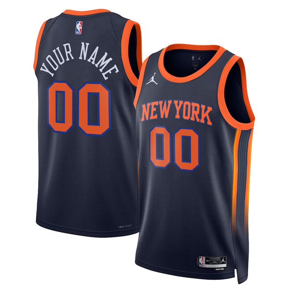 Men's New York Knicks Navy 2022/23 Swingman Custom Jersey - Statement Edition