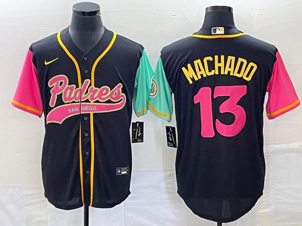 Men's San Diego Padres Manny Machado #13 Black City Connect Replica Player Jersey Joint Edition