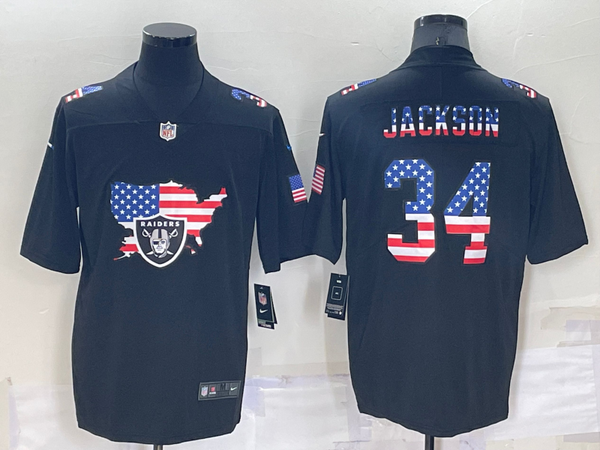 Men's Las Vegas Raiders #34 Bo Jackson Black Team Player Jersey