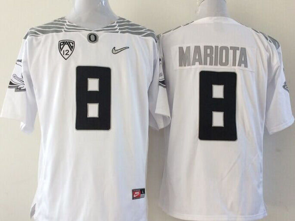 Men's Oregon Ducks Marcus Mariota #8 White Player Game Jersey