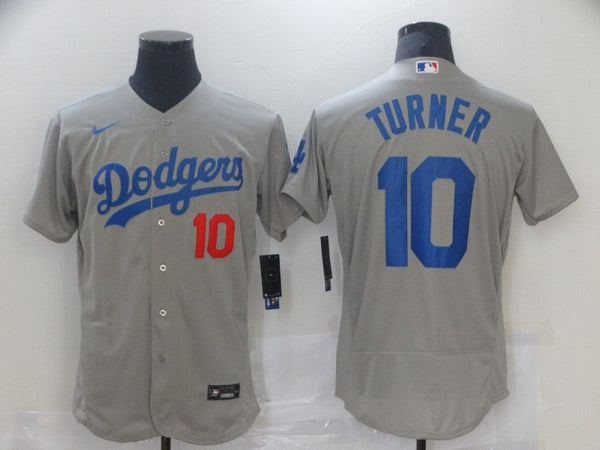 Men's Los Angeles Dodgers Justin Turner #10 Gray Replica Baseball Jersey