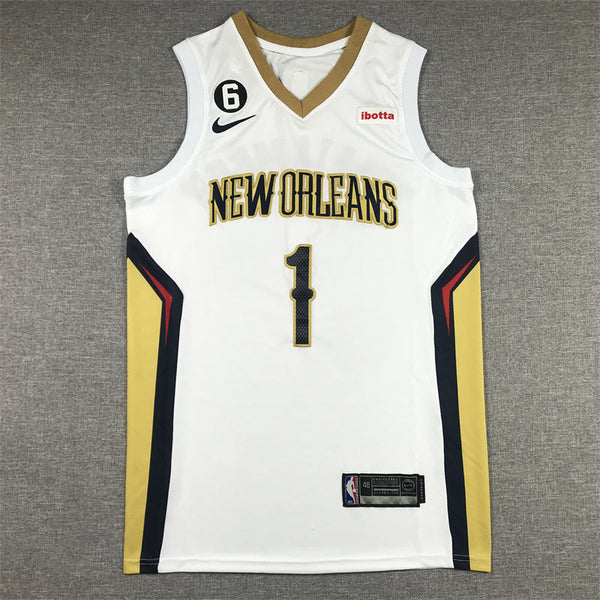 Men's New Orleans Pelicans Zion Williamson #1 White 2022/23 Swingman Jersey - Association Edition