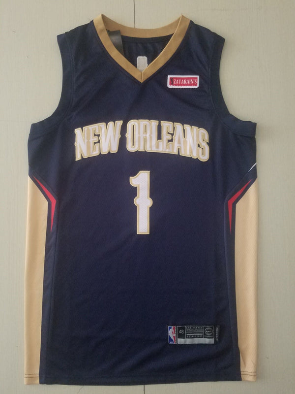 Men's New Orleans Pelicans Zion Williamson #1 NBA Dark Blue Swingman Jersey