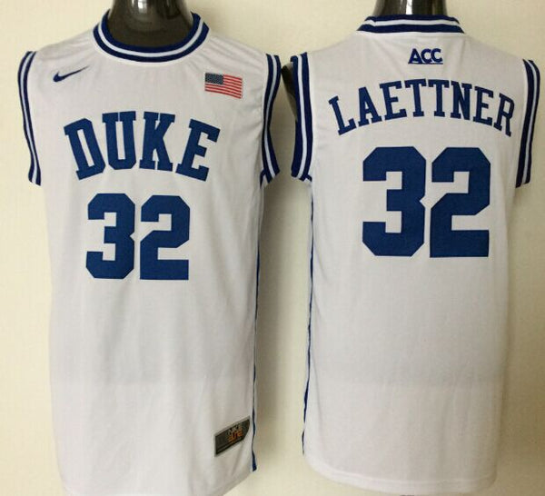 Men's Duke Blue Devils Christian Laettner #32 White Player Jersey