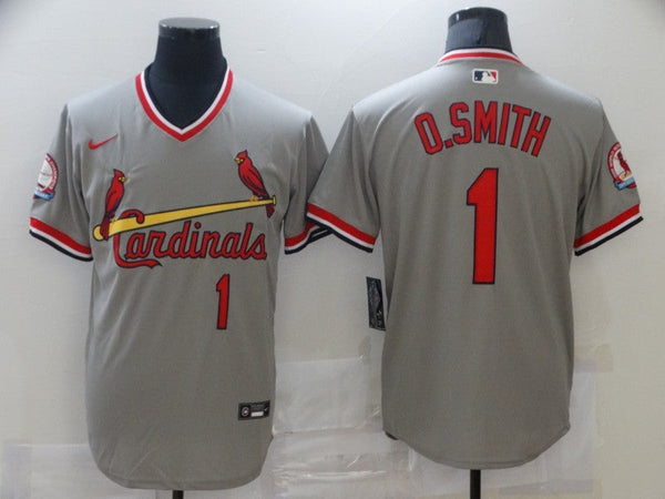 Men's St. Louis Cardinals Ozzie Smith #1 Gray Replica Player Jersey