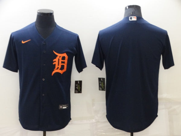 Men's Detroit Tigers Navy Alternate Authentic Blank Jersey