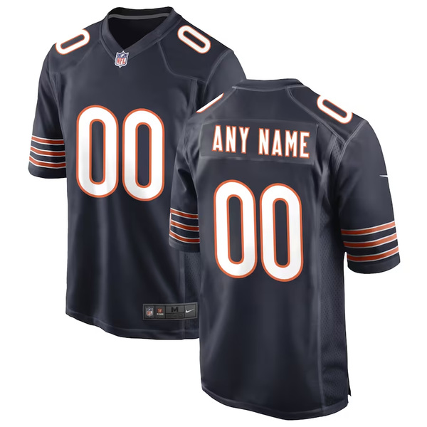 Custom Chicago Bears Navy Game Jersey