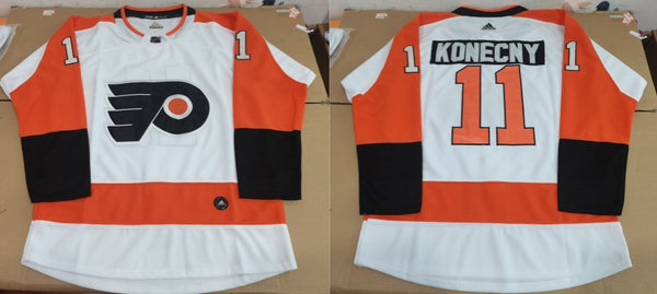 Men's Philadelphia Flyers Travis Konecny #11 White Player Jersey