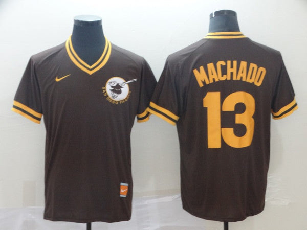 Men's San Diego Padres Manny Machado #13 Brown Stitched Jersey