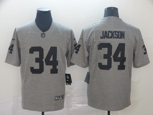 Men's Las Vegas Raiders Bo Jackson #34 Gray Game Player Jersey